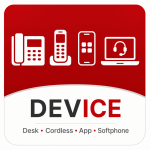 Business phone devices including desk phones, cordless phones, mobile apps, and softphone applications for unified business communications.