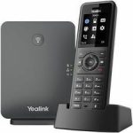 Yealink W77P cordless VoIP phone system with DECT base station and wireless handset for business office communication
